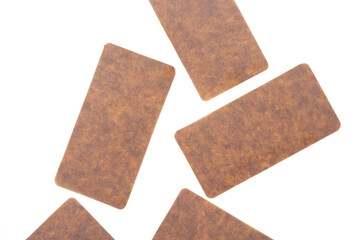 brown labels on a white background