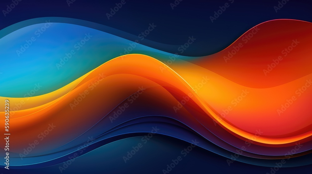 Poster modern background of rainbow gradients and curves with fluid, liquid motion with generative ai