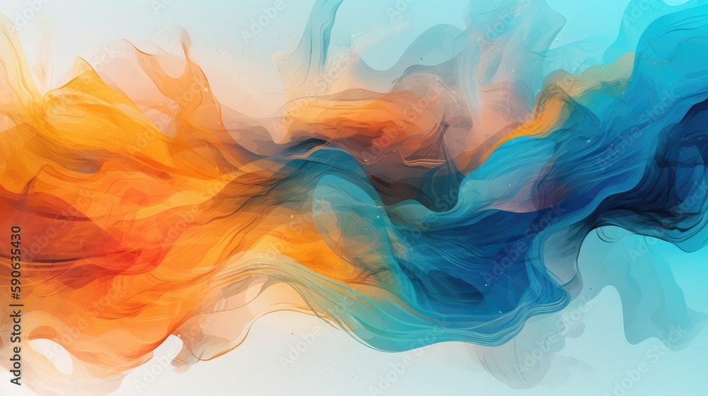 Poster modern background of rainbow gradients and curves with fluid, liquid motion with generative ai
