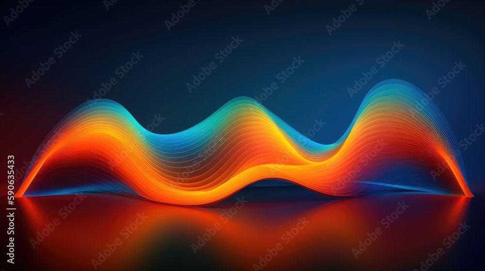 Poster modern background of rainbow gradients and curves with fluid, liquid motion with generative ai