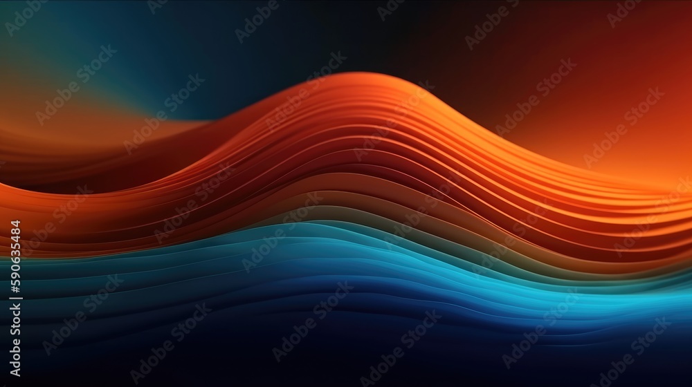 Poster modern background of rainbow gradients and curves with fluid, liquid motion with generative ai