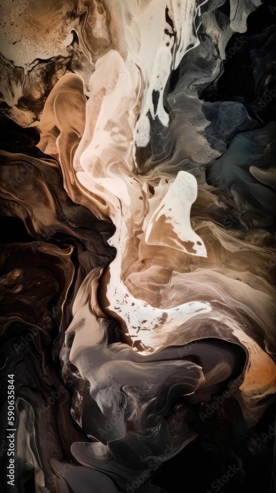 Poster modern background of rainbow gradients and curves with fluid, liquid motion with generative ai