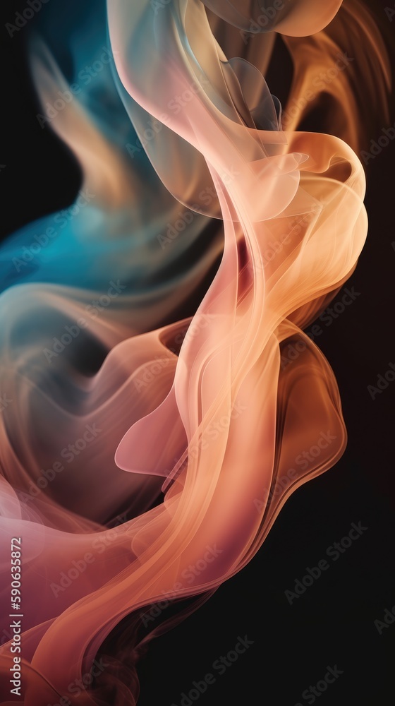 Poster modern background of rainbow gradients and curves with fluid, liquid motion with generative ai