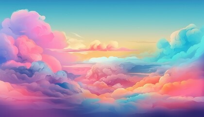 Soft colorful clouds background with generative ai