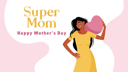 Mothers day greeting card template