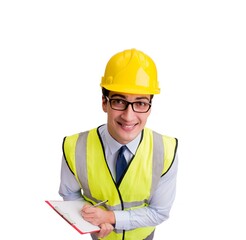 Construction supervisor isolated on the white background
