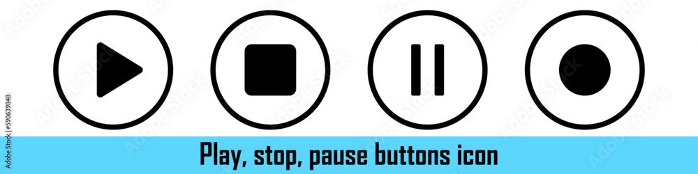 Poster media player buttons. play and pause buttons. vector