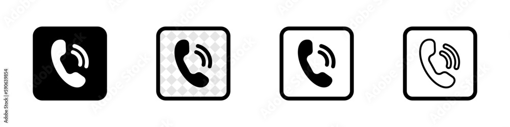 Poster phone call sign or button. incoming call. calling someone. the support line. vector