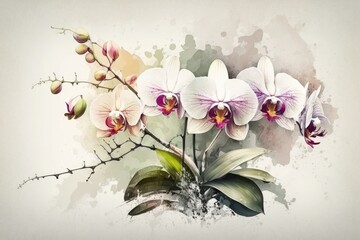 Beautiful and alluring orchid blossoms. Generative AI