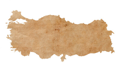 map of Turkey on old brown grunge paper