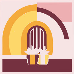 two potted plants sitting on top of a table