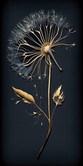 Fictional flower design generated with AI machine technology