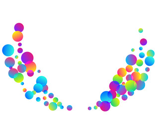 Vibrant party confetti scatter vector background. Rainbow round elements birthday decor. Surprise burst flying confetti. Holiday celebration decor illustration. Popper entertainment