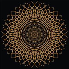Gold mandala with a pattern in the center