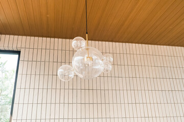 Modern ceiling lamps light bulbs ball shape in office or home.