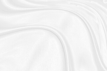 white silk textured cloth background,Closeup of rippled satin fabric with soft waves.