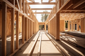 This image showcases a modern and luxurious prefabricated house in the process of being built Generative AI