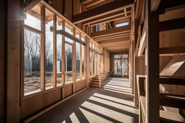 This image showcases a modern and luxurious prefabricated house in the process of being built Generative AI