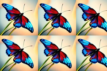 Colorful butterflies background illustration Created with Generative AI