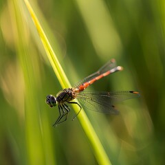 dragonfly on a piece of grass, Generate Ai