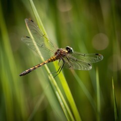 dragonfly on a piece of grass, Generate Ai