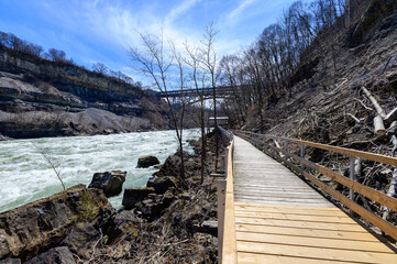 Niagara White Water Walk Rock And Blue