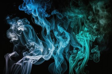 Fototapeta premium abstract smokey background Smoking. Smoke on the pitch-black backdrop. Generative AI