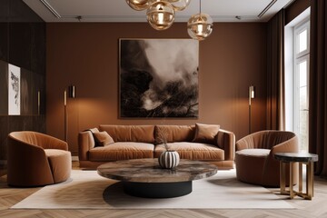 Modern living room interior Generative AI