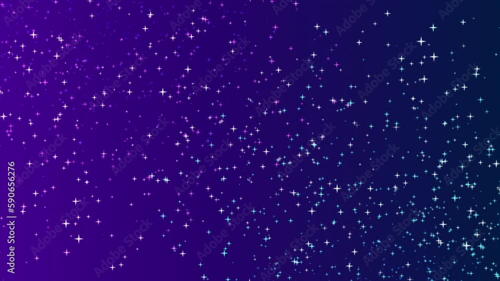 Wall mural blue gradation 4k background with moving up and down star particles at 60fps