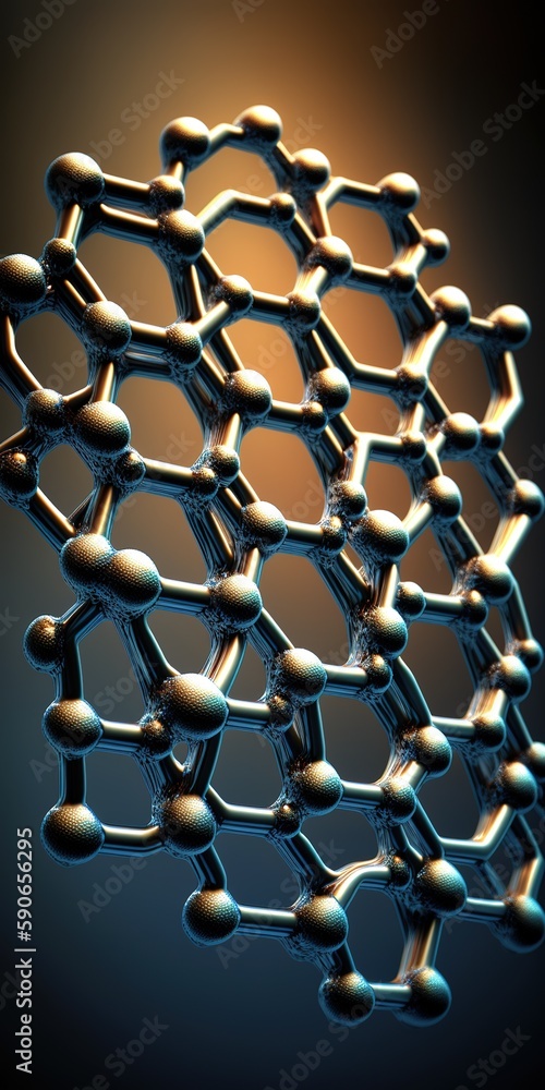 Poster nanotechnology structure of graphene molecules shown generative ai