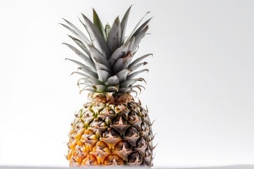 Fresh Pineapple Isolated on White Background, Vibrant and Juicy Tropical Fruit - Generative Ai