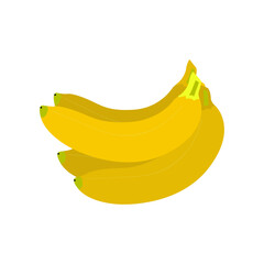 banana fruit vector design yellow bananas cartoon clipart vector icon isolated on white background.