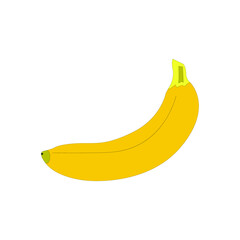 yellow banana vector design single ripe banana illustration isolated on white background