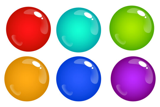 A set of colorful balls.Realistic 3d design element In plastic cartoon style. vector illustration.