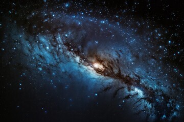 Long exposure blurry photograph of the Milky Way galaxy in the cosmos with stars and cosmic dust. Generative AI