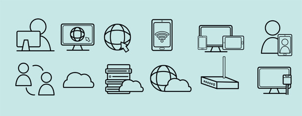 Internet Access Icons Set