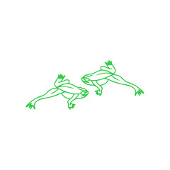 vector illustration of two green frogs