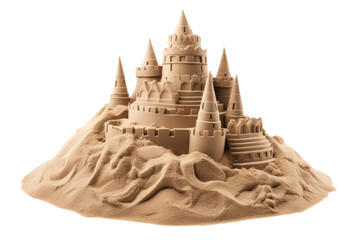 sandcastle isolated on transparent background, generative ai