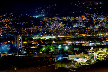 Fototapeta premium Panoramic night view of Medellin, Colombia