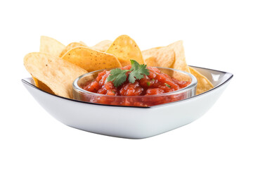 chips and salsa isolated on transparent background, generative ai - obrazy, fototapety, plakaty