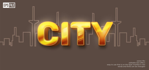 City 3d style editable text effect