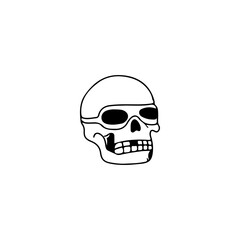 vector doodle illustration of a skull with glasses