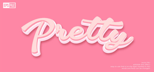 Pretty pink 3d style editable text effect