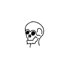 ugly skull doodle illustration vector