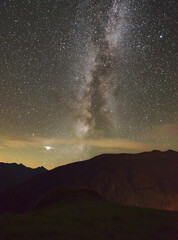 milky way in the alps