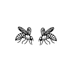 vector illustration of two bees