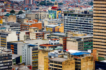 Aerial view of buildings in Bogota, Colombia