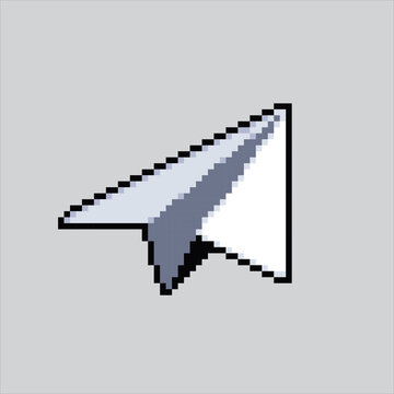 Pixel art illustration paper plane. Pixelated paper plane. paper plane icon pixelated
for the pixel art game and icon for website and video game. old school retro.