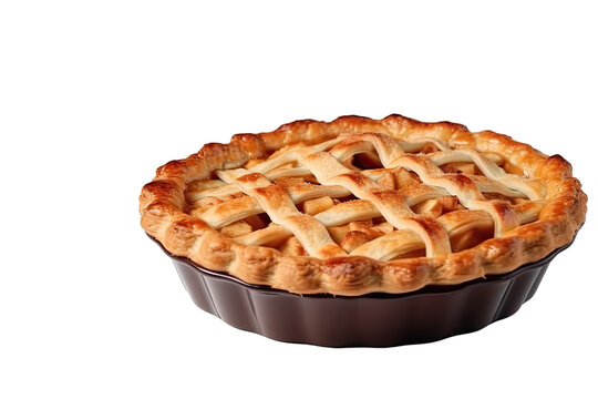 apple pie isolated on transparent background, generative ai