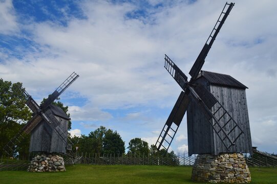 The Angla Windmills of Saaremaa Island, Estonia